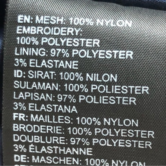 Bardot Divinity Illusion Sleeveless Lace Overlay Sheath Dress Navy Blue Small - Picture 8 of 9